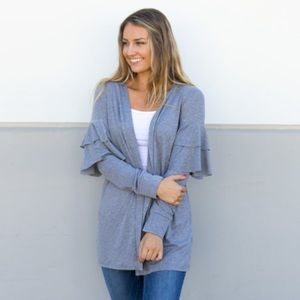 Xl ruffle sleeve cardigan